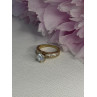 925 Sterling Silver Gold Plated CZ Ring Size 7