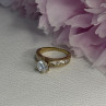 925 Sterling Silver Gold Plated CZ Ring Size 7