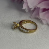 925 Sterling Silver Gold Plated CZ Ring Size 7
