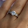 925 Sterling Silver Gold Plated CZ Ring Size 7