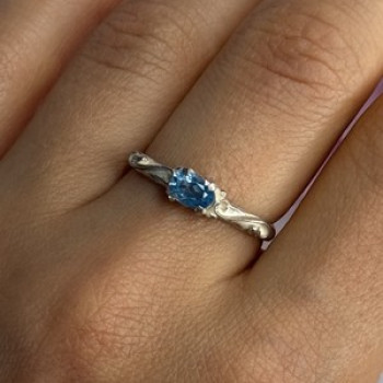 925 Sterling Silver Topaz Ring Size 8.5