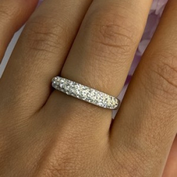 Classy 925 Sterling Silver CZ Ring Size 7.5