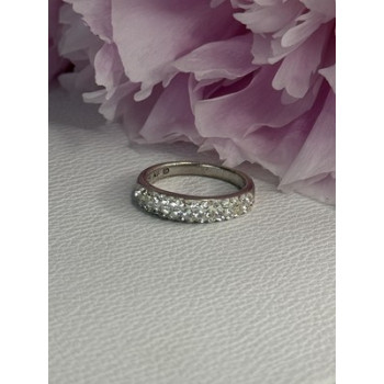 Classy 925 Sterling Silver CZ Ring Size 7.5