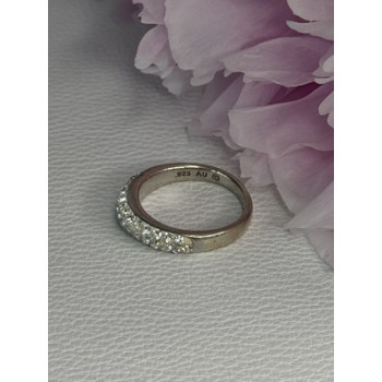 Classy 925 Sterling Silver CZ Ring Size 7.5