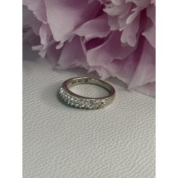 Classy 925 Sterling Silver CZ Ring Size 7.5