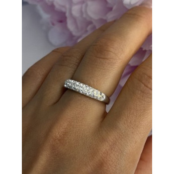 Classy 925 Sterling Silver CZ Ring Size 7.5