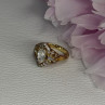 925 Sterling Silver Gold Plated CZ Ring Size 5