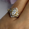 925 Sterling Silver Gold Plated CZ Ring Size 5