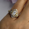 925 Sterling Silver Gold Plated CZ Ring Size 5