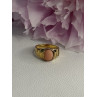 925 Sterling Silver Gold Plated Coral Ring Size 9