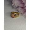 925 Sterling Silver Gold Plated Coral Ring Size 9