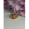 925 Sterling Silver Gold Plated Coral Ring Size 9