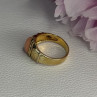 925 Sterling Silver Gold Plated Coral Ring Size 9