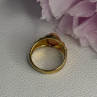 925 Sterling Silver Gold Plated Coral Ring Size 9