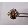 925 Sterling Silver Amber & Marcasite Ring Size 7
