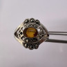925 Sterling Silver Amber & Marcasite Ring Size 7