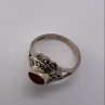 925 Sterling Silver Amber & Marcasite Ring Size 7