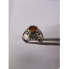 925 Sterling Silver Amber & Marcasite Ring Size 7