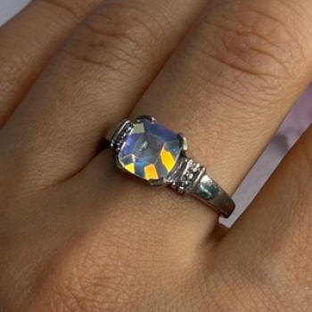 925 Sterling Silver CZ Ring Size 9