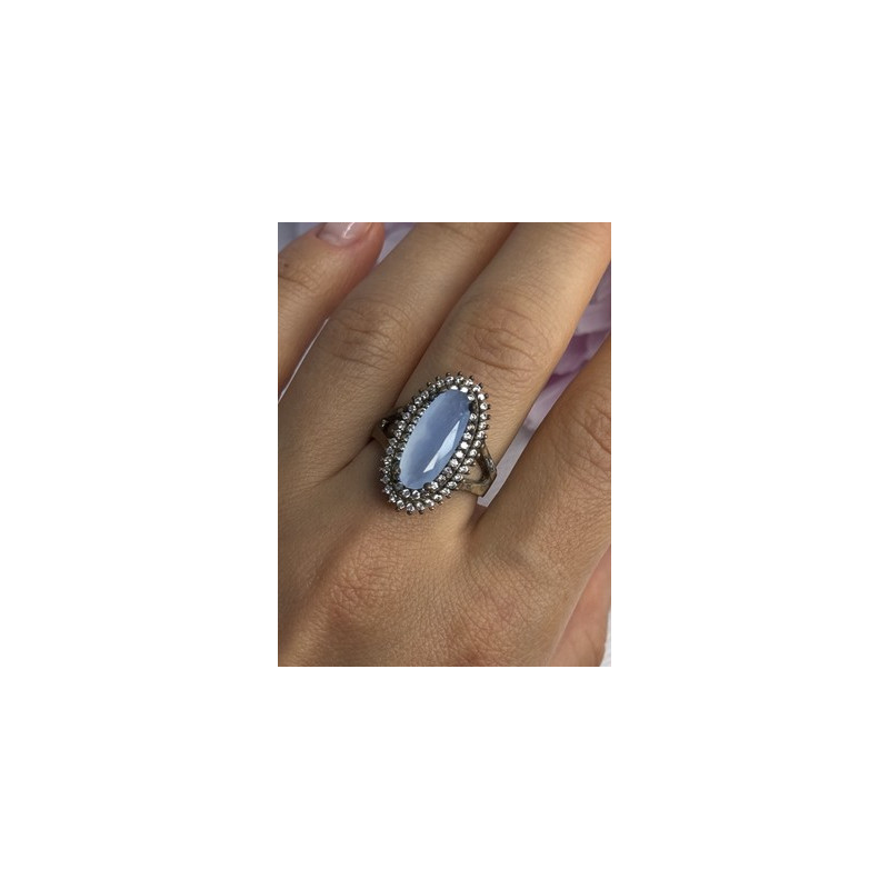 925 Sterling Silver Crystal & CZ Ring Size 9