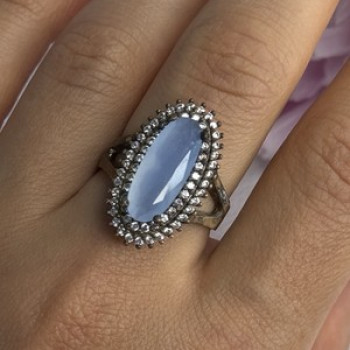 925 Sterling Silver Crystal & CZ Ring Size 9