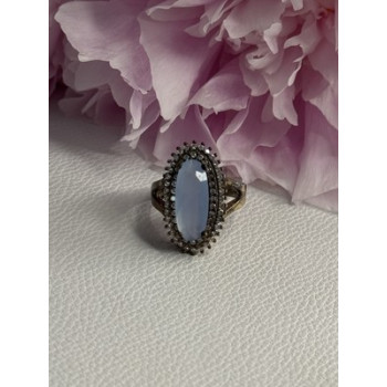 925 Sterling Silver Crystal & CZ Ring Size 9