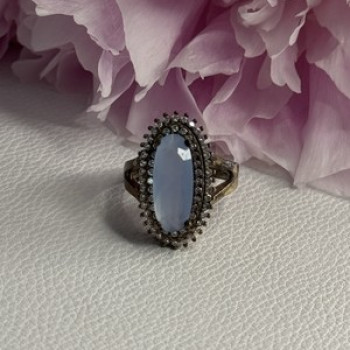 925 Sterling Silver Crystal & CZ Ring Size 9
