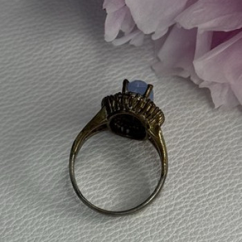 925 Sterling Silver Crystal & CZ Ring Size 9