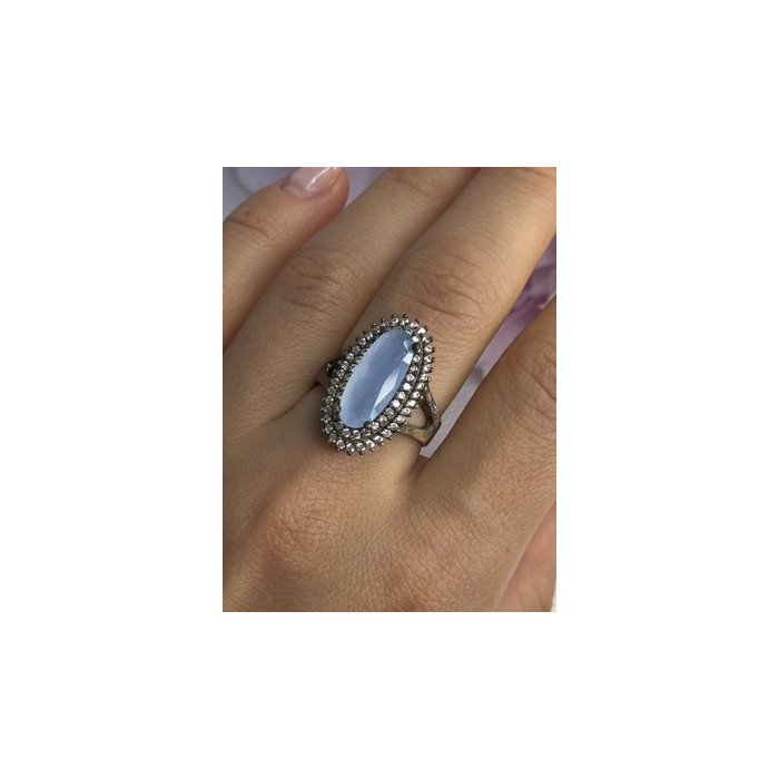 925 Sterling Silver Crystal & CZ Ring Size 9