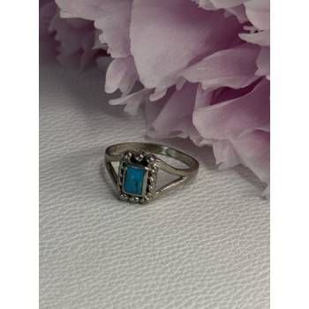 925 Sterling Silver Turquoise Ring Size 7.5