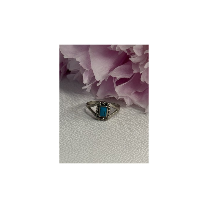 925 Sterling Silver Turquoise Ring Size 7.5