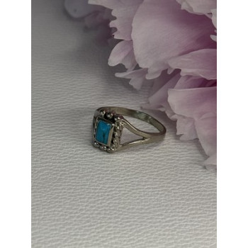 925 Sterling Silver Turquoise Ring Size 7.5