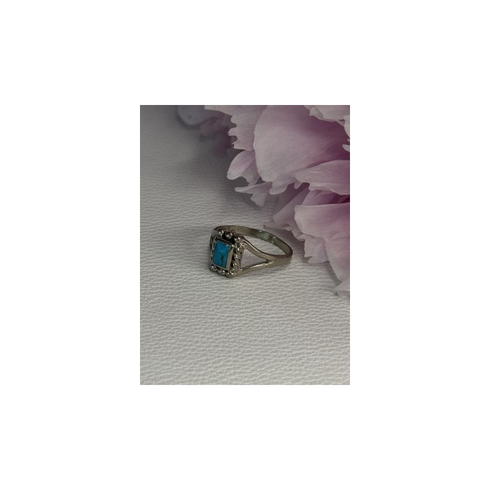 925 Sterling Silver Turquoise Ring Size 7.5