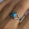 925 Sterling Silver Turquoise Ring Size 7.5