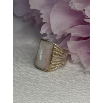 925 Sterling Silver Pink Abalone Ring Size 7.5