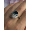 925 Sterling Silver Blue Crystal & CZ Ring Size 8