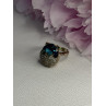 925 Sterling Silver Blue Crystal & CZ Ring Size 8