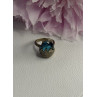 925 Sterling Silver Blue Crystal & CZ Ring Size 8