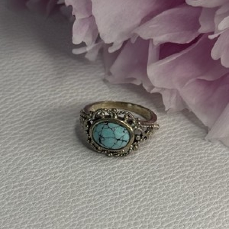 Vintage 925 Sterling Silver Turquoise Ring Size 5