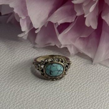 Vintage 925 Sterling Silver Turquoise Ring Size 5