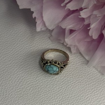 Vintage 925 Sterling Silver Turquoise Ring Size 5