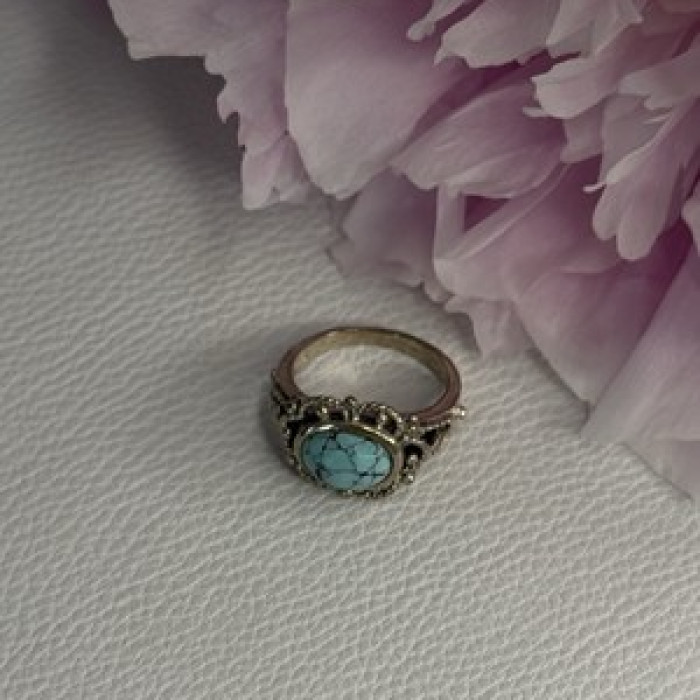 Vintage 925 Sterling Silver Turquoise Ring Size 5