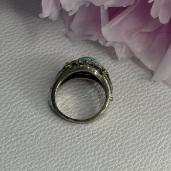 Vintage 925 Sterling Silver Turquoise Ring Size 5