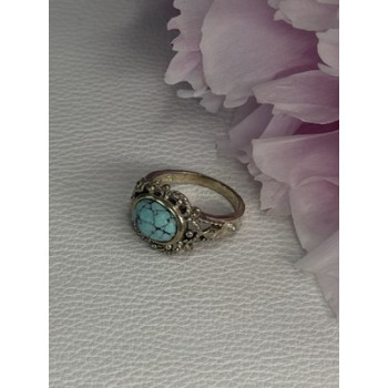 Vintage 925 Sterling Silver Turquoise Ring Size 5