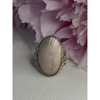 Vintage 925 Sterling Silver Rink Abalone Ring Size 6.5