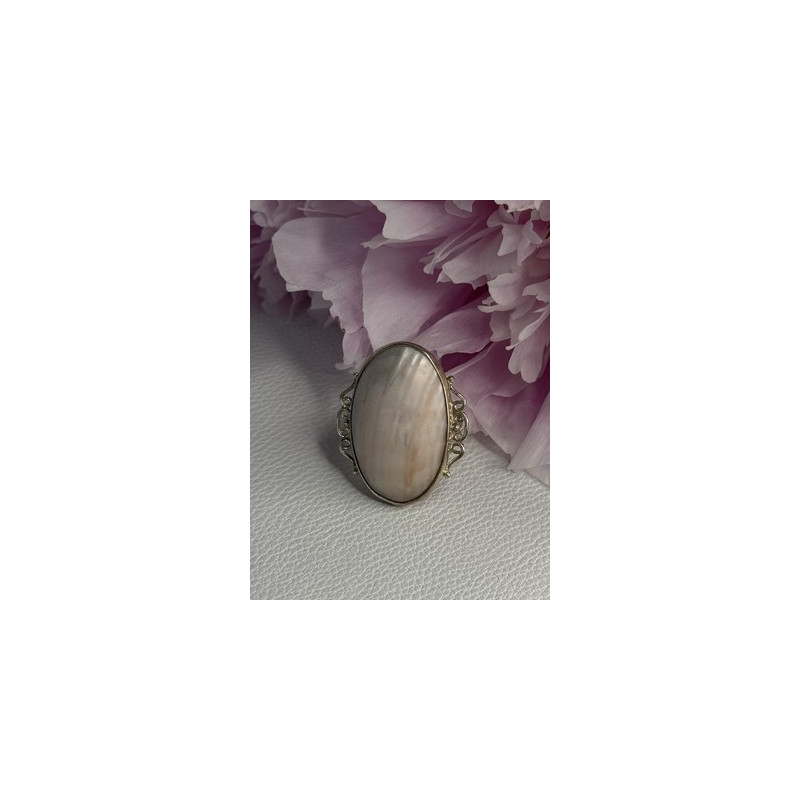 Vintage 925 Sterling Silver Rink Abalone Ring Size 6.5