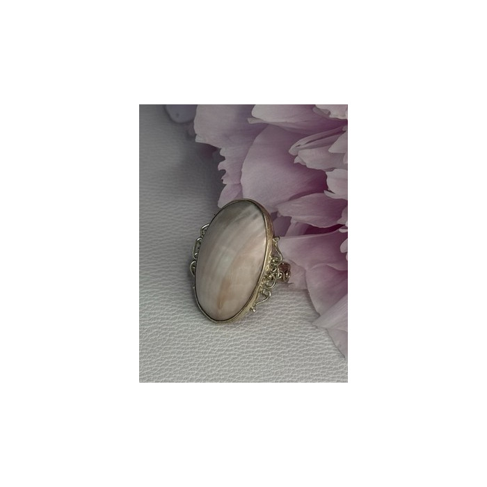 Vintage 925 Sterling Silver Rink Abalone Ring Size 6.5