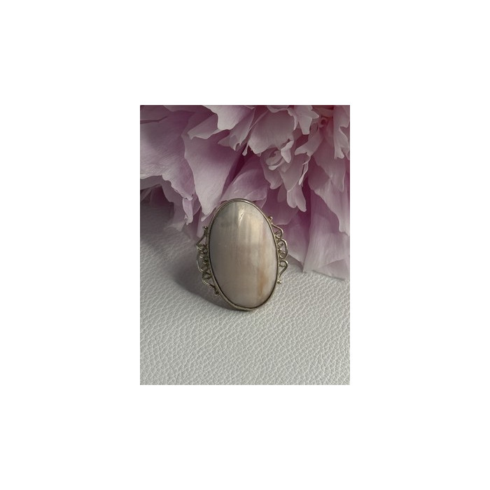 Vintage 925 Sterling Silver Rink Abalone Ring Size 6.5