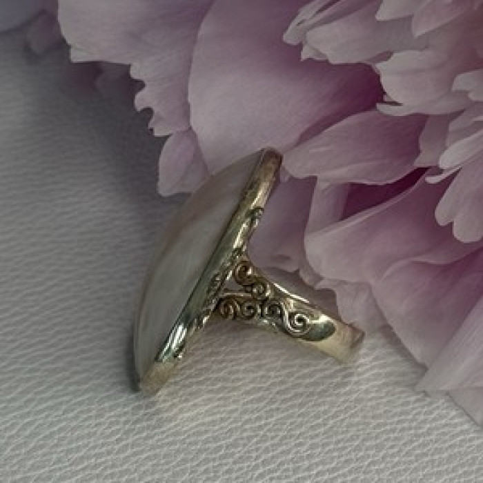 Vintage 925 Sterling Silver Rink Abalone Ring Size 6.5