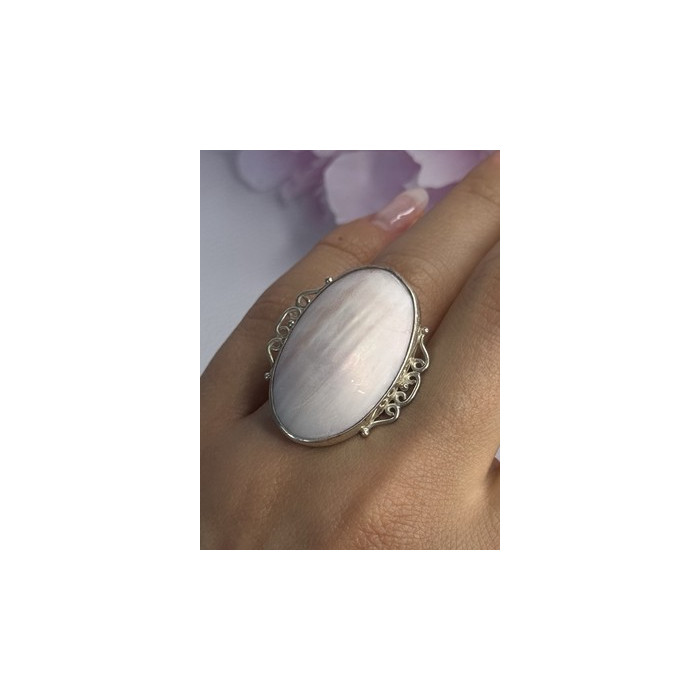 Vintage 925 Sterling Silver Rink Abalone Ring Size 6.5